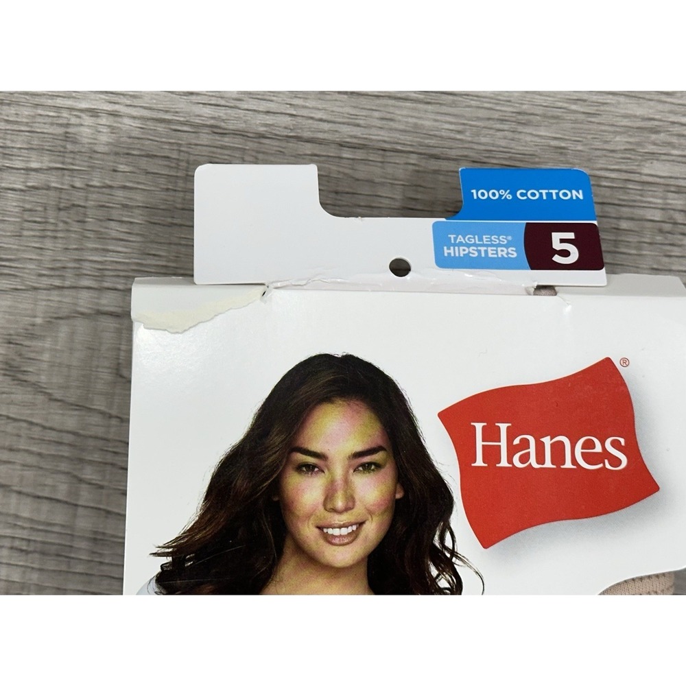Hanes 6 Pk Pure Comfort Hipsters Underwear 5 Organic Cotton Tagless New Damage - Picture 2 of 7